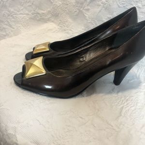 3/$20 Patent leather open toe heels